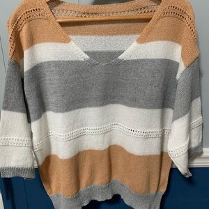 Striped V-Neck Sweater
